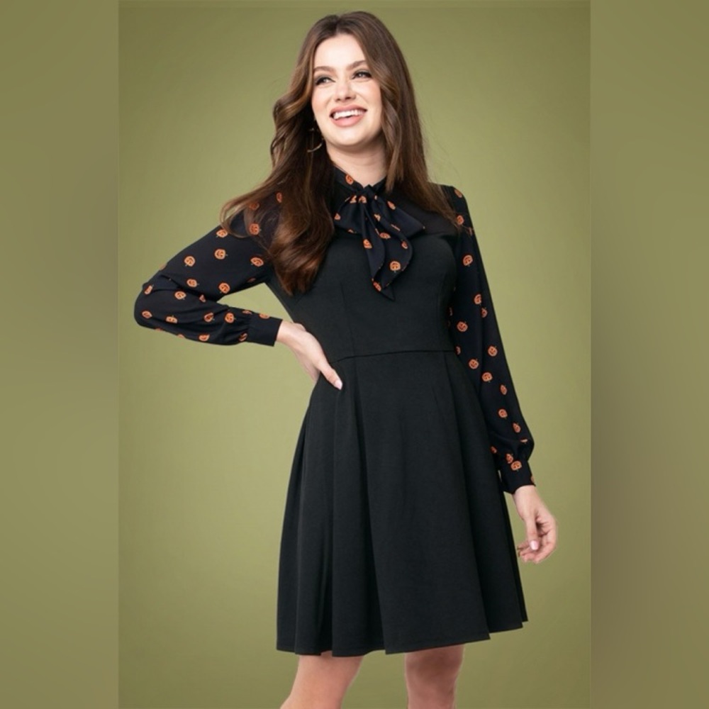 NWT Halloween Pumpkin Jack-O-Lantern Dress-Smak Parlour-Size XL